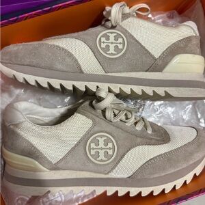 Tory Burch Ivory Sawtooth Sneakers